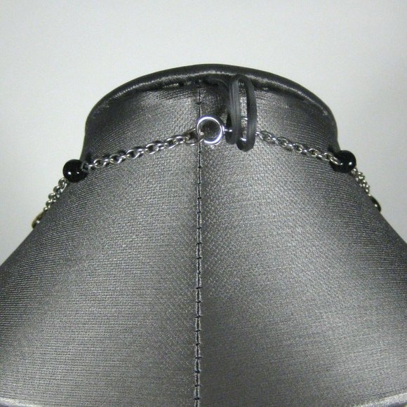 Necklace Brown Plastic Beaded 26 In Strand Silvertone Chain Jewelry Delicate - Picture 6 of 6